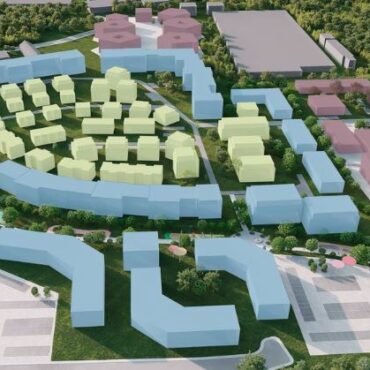 Der Bebauungsplan des neuen Homburger Stadtteils Coeur mit Wohngebieten, urbanen Gebieten und Geschäftsgebieten